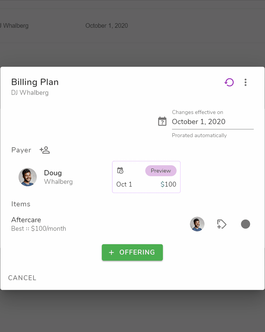 Configuring a billing plan in Whally